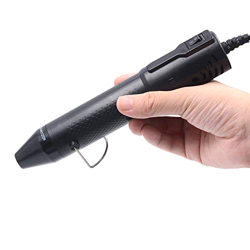 mofa Embossing Heat Pen,Mini Heat Gun,Hot Air Pen Tools Shrink Pen with Stand For DIY Embossing And Drying Paint Multi-Purpose Electric Heating Nozzle 150W 110V (Black,Black) - color: Black,black