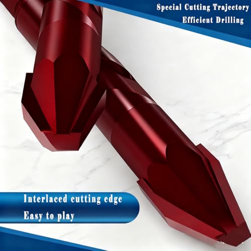 10pc 1/4” Red Masonry Drill bits, 6mm Eccentric Drill Bit Concrete Drill Bit for Glass,Brick,Plastic,Cement,Wood,Ceramic,Metal,Marble. - size: 1/4 in