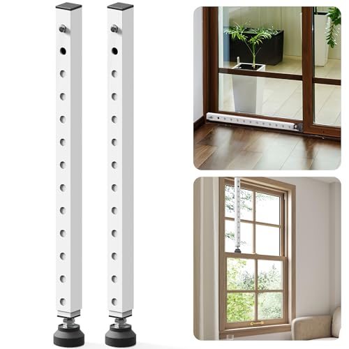 2 Pack Adjustable Window Security Bars for Inside, 17-33 Inch - color: White - 2 Pack