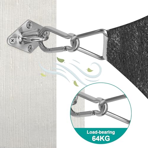 HYASIA Sun Shade Sail Hardware Kit 8 Inch for Rectangle & Triangle Shade Sail Install, Stainless Steel ShadeSail Fixing Accessories for Outdoor Patio Canopy Garden, Heavy Duty Awning Attachment 40 Set