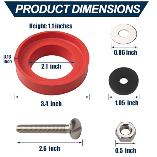 6102 Toilet Tank to Bowl Bolt & Gasket Kit fit for Fluidmaster Toilets