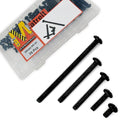 75 Pcs 5Sizes Black #6-32 Machine Screws Knob Screws Cabinet Screw Electricians Screw, Carbon Steel Zinc-Plated Phillips Pan Head Machine Bolts Assortment Kit - size: Black #6-32-5Size-75P