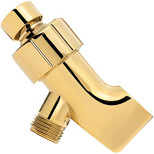 Aqua Elegante Adjustable Shower Arm Bracket - Polished Brass - color: Polished Brass