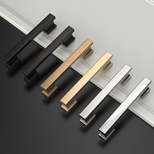 Asidrama 10 Pack 3.75 Inch(96mm) Brushed Brass Kitchen Cabinet Handles, Cabinet Pulls Kitchen Cabinet Hardware for Cupboard Drawer Pulls - color: Brushed Brass, size: 3.75" Hole Center, style: 10 Pack