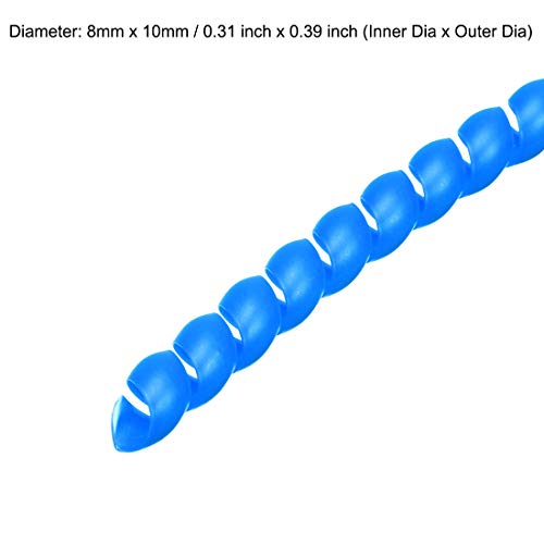uxcell Flexible Spiral Tube Wrap Cable Management Sleeve 8mm X 10mm Computer Wire Manage Cord 2 Meters Length Blue - color: Blue