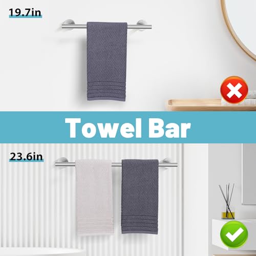 Brushed Nickel Bathroom Hardware Set, 6 Pieces Towel Bar Bathroom Accessories Set Toilet Paper Holder Towel Holder Towel Ring and Towel Hooks Wall Mounted, SUS304 Stainless Steel Towel Rack Set - color: Brushed Nickel, size: 6 Pieces