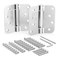Self Closing Door Hinges Spring Loaded Automatic Closer 4 Inch Nickel 2Pk - color: Satin Nickel Finish, size: 4 Inch, 5/8 Radius