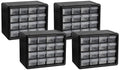 Akro-Mils 16-Drawer Plastic Cabinet for Garage Organization, Beads, Makeup Organizer, Building Bricks Storage, Teacher Toolbox, 10-1/2" W x 6-1/2" D x 8-1/2" H, 10716 Black (Pack of 4) - size: 16 Drawer (Pack of 4)