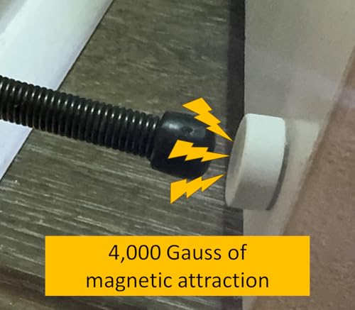 wAgi Doorstop Magnet, 2 Pack, 7-Second Install, White, Paintable, Attracts to existing Metal Spring Doorstop; for Hollow-core Interior Door; Adhesive Tape; Powerful Magnet, 4,000 Gauss Strength