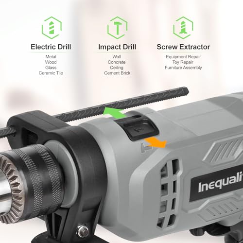 4.5Amp Corded Hammer Drill 3000 RPM Impact Drill with 5pcs Bits - style: Hammerdrill with 5pcs drill Bit