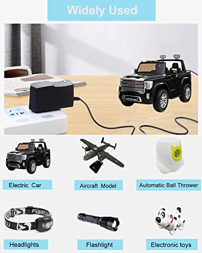 12.6V 1A Power Supply Adapter 100-240 AC to DC 12V 12.6V 1000mA AC/DC Power Supply Transformer with 8Pcs Multi Tips 5.5x2.1mm 3.5x1.35mm Micro-USB for Massage Gun Aircraft Model Ball Launcher