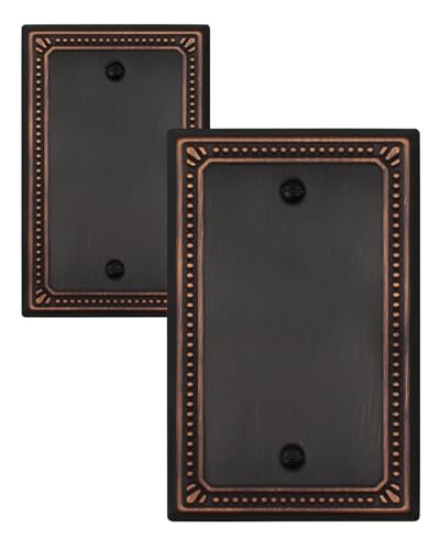 Switch Plates Outlet Covers, 2-Pack Aged Bronze Metal Wall Plates - color: Aged Bronze, size: 1 Blank 2PK