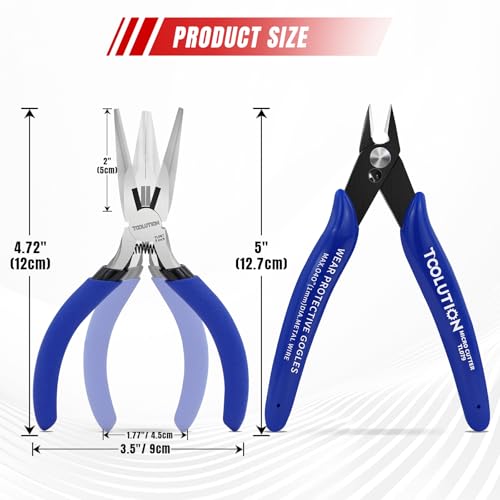 2-Piece Precision Pliers Set 5 Inch Mini Needle Nose Pliers & Wire Cutters - size: Needle Nose Pliers & Flush Cutters
