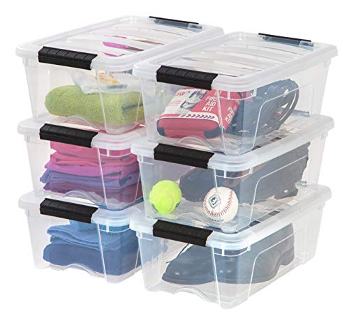 IRIS USA 6-Pack 13 Quart Storage Bins with Lids, Clear - color: Clear, size: 13 Qt, style: 6 Pack