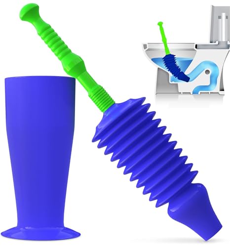 Luigi's Toilet Plunger - Unclogger Plungers for Bathroom - Heavy Duty Clog Remover with Effective Unblocker Bellows Design - Remover Tool to Unblock Toilet Blockage - Blue - size: Blue Toilet Plunger