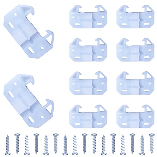 AceOrbit 10 Pack Drawer Guides White Plastic Adjustable 1-1/2" Brackets