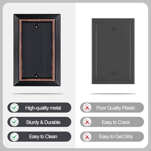 Metal Wall Plate for Electrical Outlets, Applicable to Single Blank, 4 Pack - size: single Blank