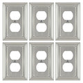 Metal Wall Plate for Electrical Outlets, Outlet Covers Wall Plate, 6 Pack - size: Duplex Outlet