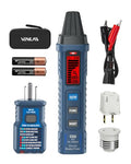 Circuit Breaker Finder with LCD Display, GFCI Outlet Tester, 90-130V Electrical Circuit Tracer Tool with NCV Tset & Flashlight, Includes Carrying Case with Adapter, Alligator Clips -VCT03P - size: VCT03P(with adapters)