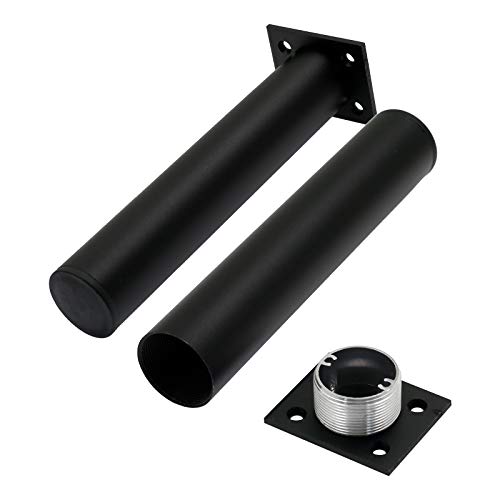4-Pack Adjustable Aluminum Alloy Furniture Legs 8" Height Black - color: Black, size: 8 Inch