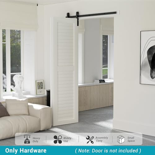 30" Bi-Folding Sliding Barn Door Hardware Track Kit,Smoothly&Quietly,Side Mounted Black Roller,Easy Install,Door Not Included [Fit Double 13" Bifold Doors] - size: 30" for 2 Doors