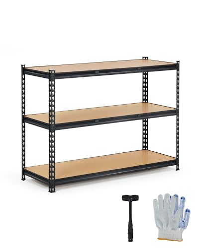 36x24x36 Heavy Duty Garage Storage Shelves,3-Tier Metal Shelving Units - size: 36x24x36
