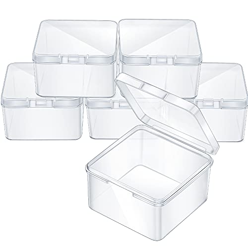 Jetec 6 Pieces Small Clear Plastic Storage Box, 2.5 x 2.5 x 1.6 Inch - size: 2.5 x 2.5 x 1.6 Inch