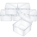 Jetec 6 Pieces Small Clear Plastic Storage Box, 2.5 x 2.5 x 1.6 Inch - size: 2.5 x 2.5 x 1.6 Inch