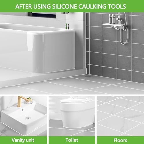 Goopreen 3 in 1 Silicone Caulking Tool Kit, Caulk Remover Tool&Caulk Tool - style: Classic