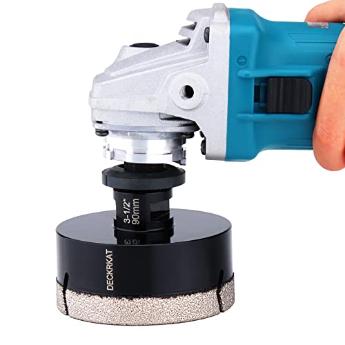 Diamond Hole Saw, 3-1/2" Hole Saw for Tiles Granite Marble Ceramic Glass Porcelain, 90mm Core Drill Bit with 5/8-11 Thread for Angle Grinders & Wet Polishers - size: 3-1/2"(90mm)