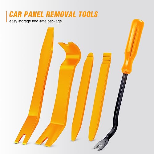 GOOACC 5 PCS Nylon Auto Trim Removal Tool Kit No-Scratch - color: Yellow, size: 5Pcs