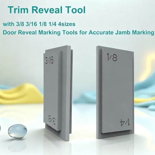 4-in-1 Trim Reveal Tool - 1/8", 3/16", 1/4", 3/8" Carpentry Tools for Marking Gauge Door Carpentry & Woodworking Accessories for Accurate Jamb Marking(Grey) - size: 4in1 grey