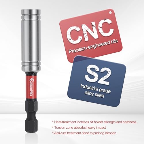 3PCS 1/4" Strong Magnetic Impact Bit Holder, Black Series, Upgraded Magnetic Drill Bit Extension for Impact Driver, Cordless Drill, 1/4" Hex Shank Premium S2 Steel - size: 3PCS