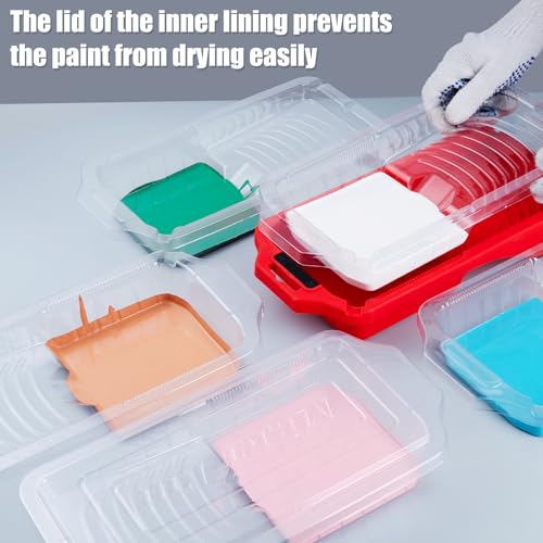 Mister Rui 4 Inch Paint Tray Liners 8-Pack with Lid - size: 4 Inch, 8 Pack