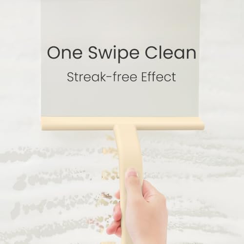 dancemoon JustHang Shower Squeegee with Built-in Hook, 10'' Sand Beige - color: Sand Beige