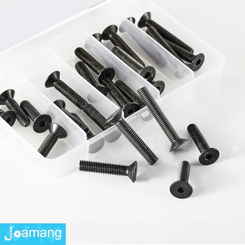 M8 x 30mm 35mm 40mm 45mm 50mm Flat Head Hex Socket Cap Screws Countersunk Bolts, 10.9 Grade Alloy Steel, Black Oxide Finish, Metric Allen Drive, Fully Threaded, Assortment Kit 25Pcs - size: M8 x 30/35/40/45/50 mm