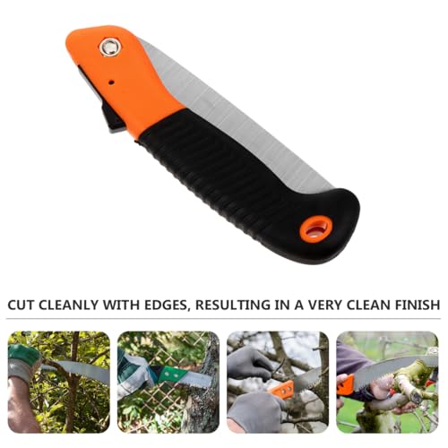 ibasenice Folding Hand Saw for Tree Cutting Pulling Pruning Saw for Gardening and Camping 14.96in Blade with 3-Sided Grinding Teeth for Firewood Woodworking and Landscaping