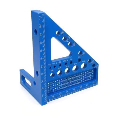 3D Multi-Angle Carpenter Square, 45/90 Plastic Layout Ruler, Blue - color: Blue