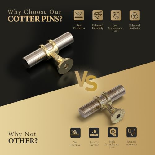 Haliwu 10Pack Brushed Nickel and Gold Cabinet Knobs | Solid Aluminum and Zinc Alloy, Single Hole, Kitchen Knobs for Drawer Dresser Hardware - color: Brushed nickel&Gold, size: 2-inch (50mm) single hole
