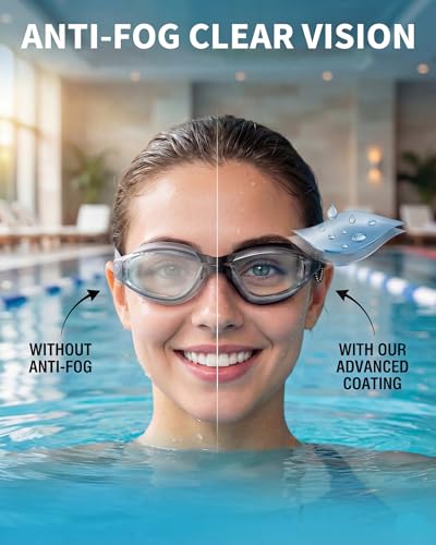 Aegend Swim Goggles, Swimming Goggles No Leaking Full Protect Adult Youth - color: Transparent Black
