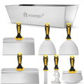 Voomey Drywall Tool Kit 8Pcs Stainless Steel Putty Knife Set with Taping Knives,Painter Scraper,Mud Pan and Scoop for Drywall Joint Taping, Finishing,and Patching
