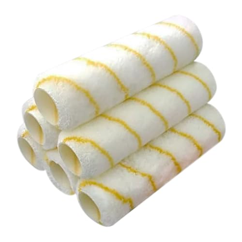 Pro Grade Paint Roller Covers, 9 Inch, 1/2 Inch Microfiber Nap, 6 Pack | For rough, smooth & semi-smooth surfaces | Walls & ceilings | Interior & exterior | Shed-resistant, lint-free