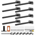 8pcs Wall Shelf Brackets Heavy Duty Floating Shelf Bracket Hidden,Invisible Black Shelving Brackets Decorative Floating Shelf Hardware Heavy Duty,Metal Shelf Support Bracket(8"-8pcs) - size: 8 inch-8pcs