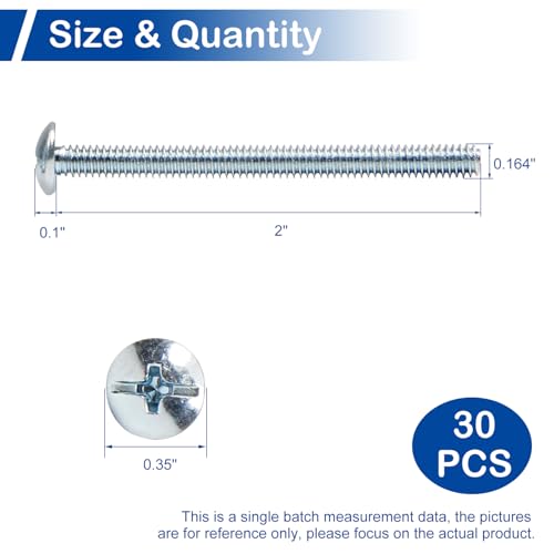 30Pcs #8-32 x 2 Knob Pull Machine Screws, Cabinet Drawer Handle Screws - size: #8-32 x 2"