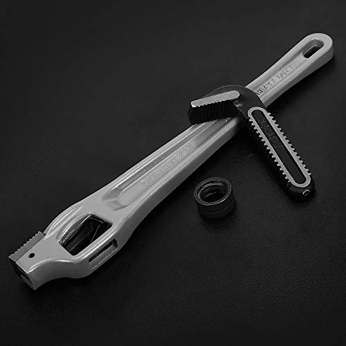 DURATECH 14-inch Aluminum Offset Pipe Wrench, Adjustable Plumbing Wrench - size: 14-inch, style: Offset
