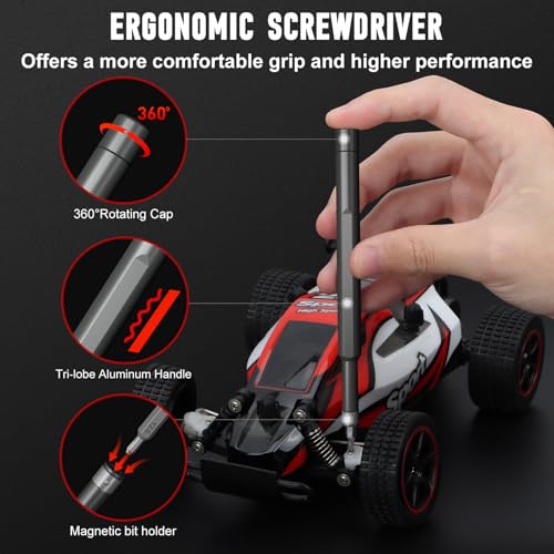 SHARDEN Precision Screwdriver Set for Electronic Repair 60 in 1 | Small Screwdriver Set, Magnetic Repair Tool Kit for Laptop, iPhone, Cell Phone, PC, MacBook, Computer, PS5, Glasses, Watch - color: 60 in 1 Black