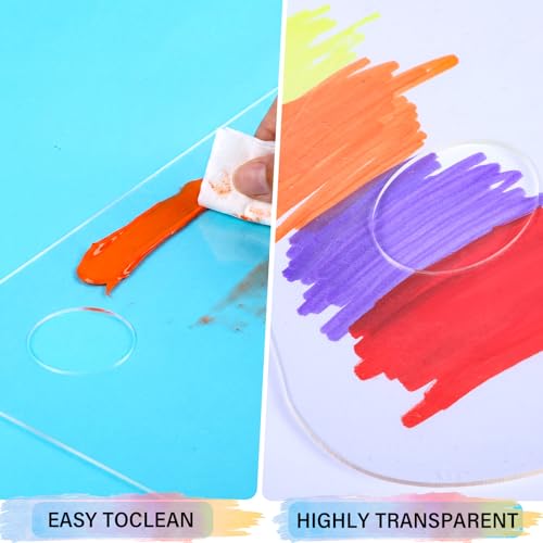 12 Pack Acrylic Paint Palette 11.8 x 7.9 Inch, 6 Rectangle 6 Oval