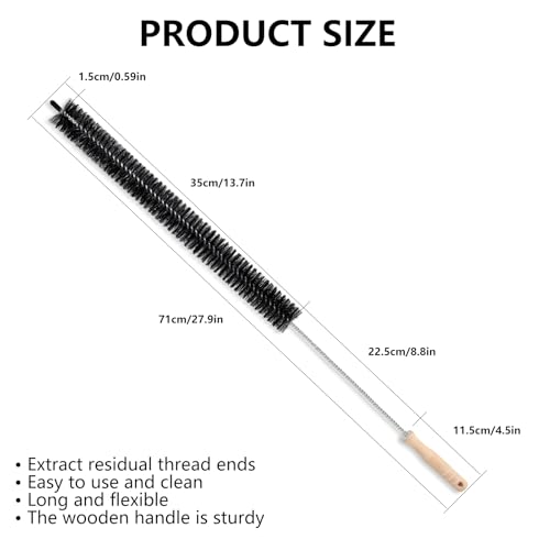 Dryer Vent Cleaning Brush - Lint Removal Cleaner Tool, LongFlexible with Wood Handle (28.7Inches)