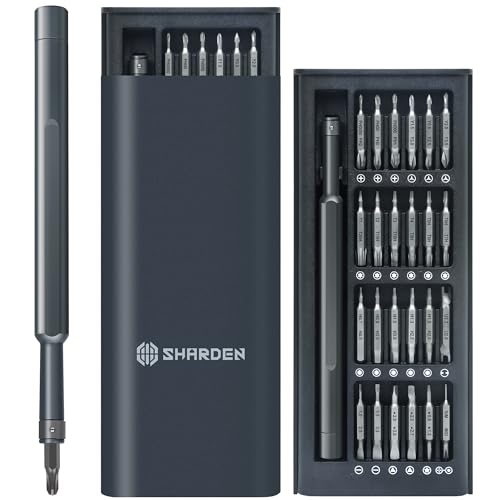 SHARDEN Precision Screwdriver Set for Electronic Repair 49 in 1 | Small Screwdriver Set, Magnetic Repair Tool Kit for Laptop, iPhone, Cell Phone, PC, MacBook, Computer, PS5, Glasses, Watch - color: 49 in 1 Grey