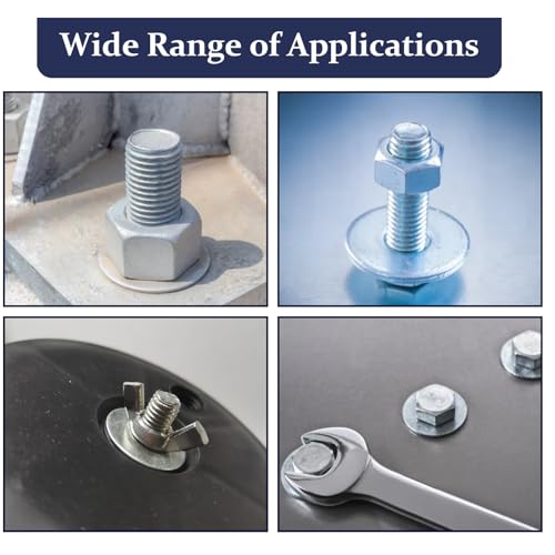 ZQZ 290Pcs Stainless Steel Flat Washers Assortment Kit;Fender Washer M3-M12 - size: 15 Sizes 290 Pieces